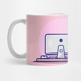 Computer Desktop With Mouse Cartoon Vector Icon Illustration (3) Mug